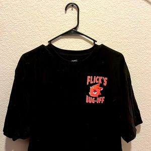 Animal crossing “Flick’ Bug Off” black tee